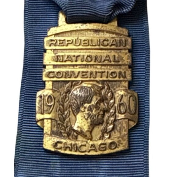 1960 Republican National Convention Delegate Badge Ribbon Chicago Political Memo - Picture 6 of 13
